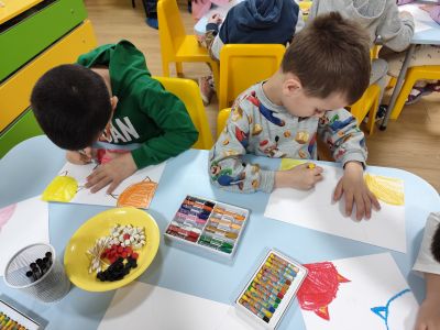 Открита практика по изобразително изкуство в четвърта група "Звездичка" - ДГ Надежда - Плевен